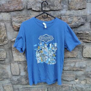 Kansas City Boulevard Brewing Shirt Adult L Blue Graphic Tee 50 Years T-shirt KC